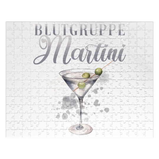 Blutgruppe Martini Cocktail Bartender Jigsaw Puzzles