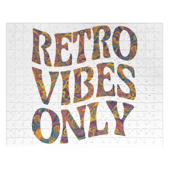 Retro Vibes Only Psychedelic 60s 70s Style Jigsaw Puzzles