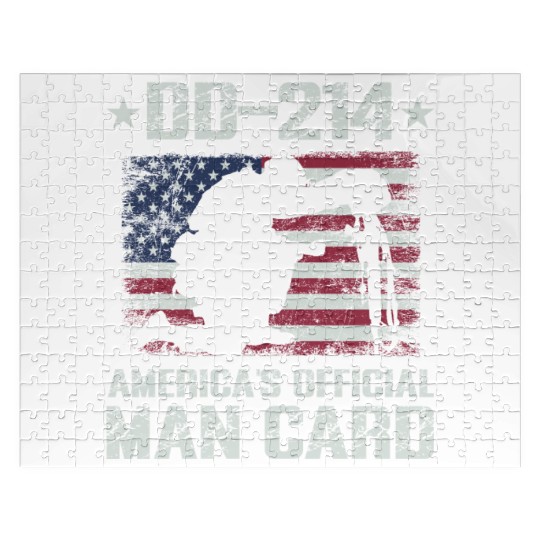 DD-214 America's Official Man Card Veteran Pride Jigsaw Puzzles