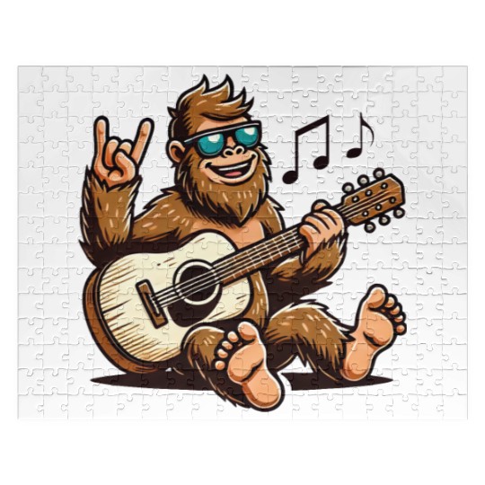 Funny Bigfoot Sasquatch Singing Guitar Playing Jigsaw Puzzles