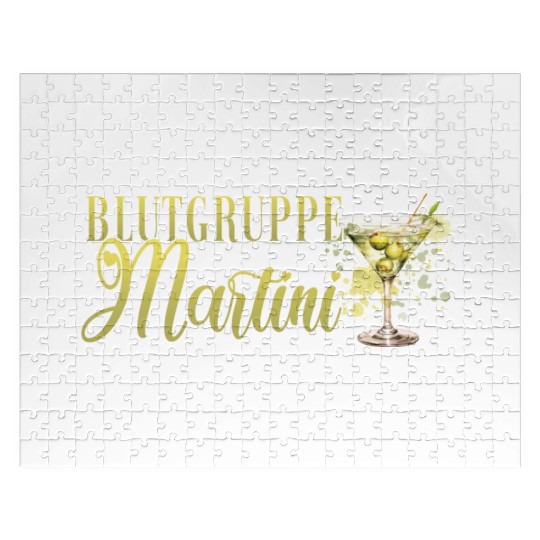 Blutgruppe Martini Cocktail Bartender Jigsaw Puzzles