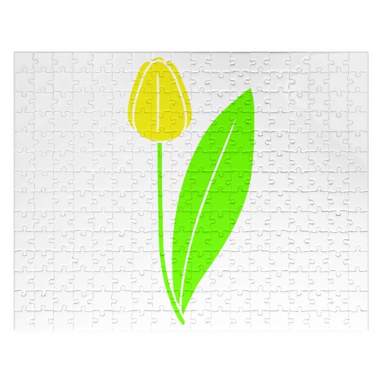 Yellow Tulip Beautiful Flower Pretty Spring Summer Jigsaw Puzzles