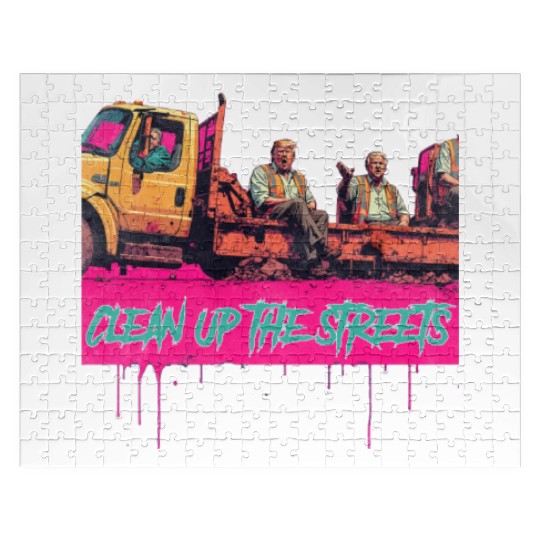 Clean up the streets Trump retro vintage Jigsaw Puzzles