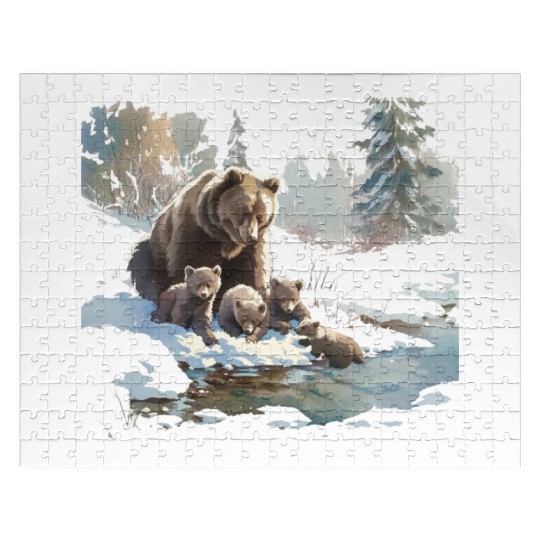 Retro 399 Grizzly Bears Wilderness Scene 90s Jigsaw Puzzles