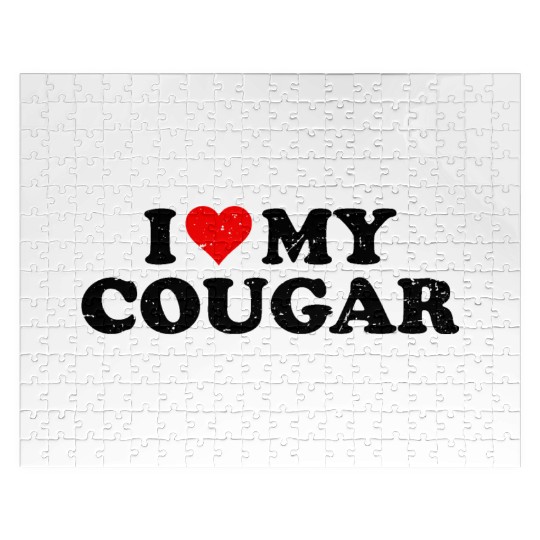 I Love Cougars Cougar Humor Valentine's Day 4WH1 Jigsaw Puzzles
