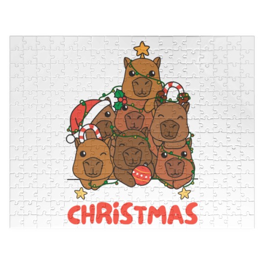 Capybara Christmas Tree Merry Christmas Jigsaw Puzzles