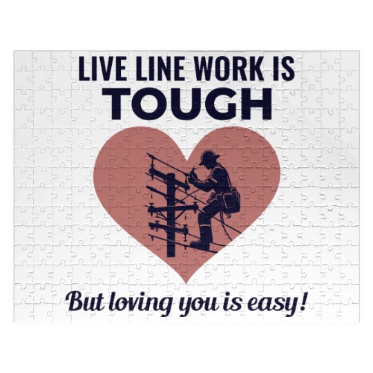 Lineman Valentine Live Line Work Love Romance Jigsaw Puzzles