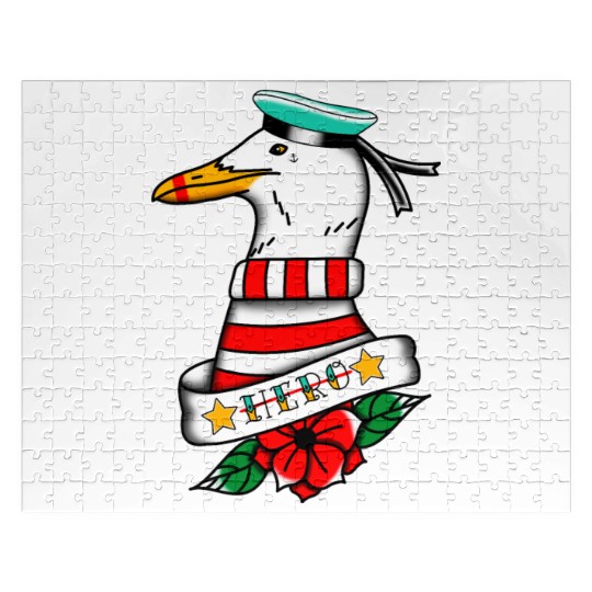 Hero Seagull Tattoo Jigsaw Puzzles