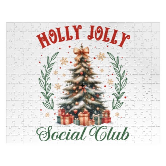 Holly Jolly Soociial Clubb Chrsitmas Jigsaw Puzzles