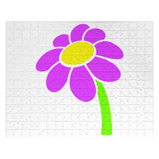Small Daisy Flower Purple Decorative Nature Design Jigsaw Puzzles