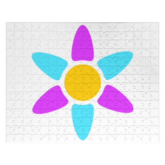 Small Daisy Flower Decorative Yellow Purple Design Jigsaw Puzzles