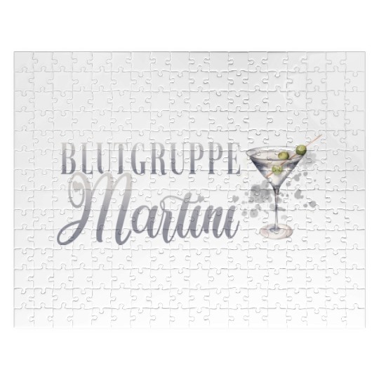 Blutgruppe Martini Cocktail Bartender Jigsaw Puzzles