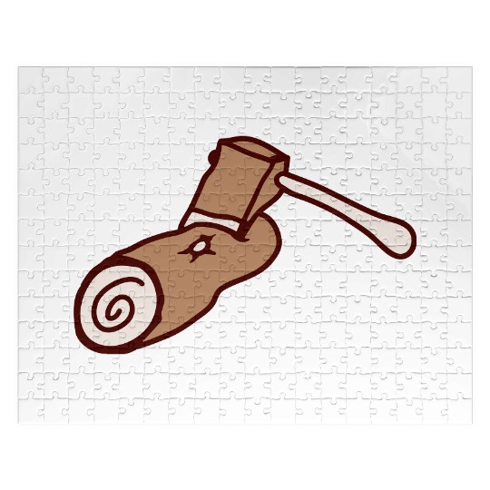 Axe Tree Felling Lumberjack Forest Stump Wood Chop Jigsaw Puzzles