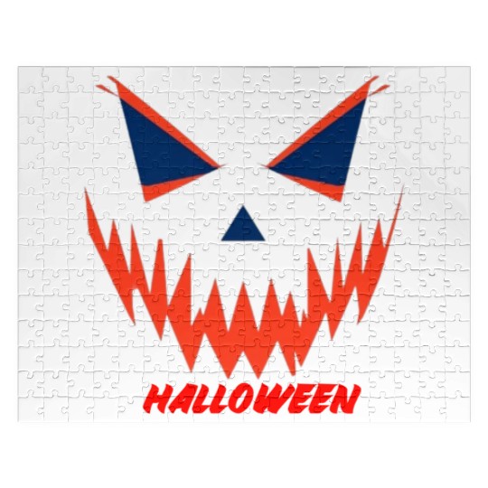 Scary faceHalloween design Jigsaw Puzzles