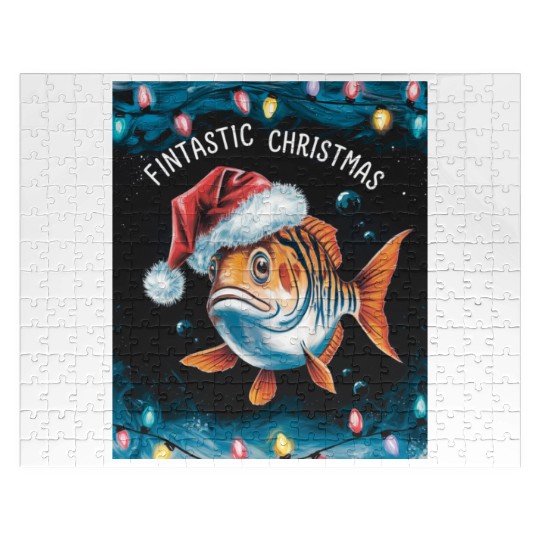 Fintastic Christmas Fish xmas holiday christmass Jigsaw Puzzles