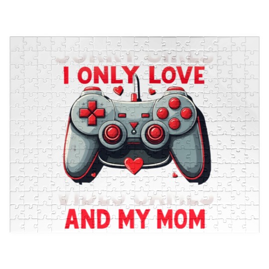 Valentines Day Boys kids Mom Son Video Games Gamer Jigsaw Puzzles