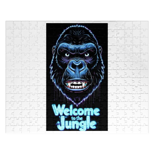 Neon Gorilla Welcome to the Jungle Jigsaw Puzzles