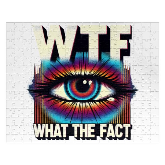 WTF What The Fact Funny Science Eye Illusion Pun Jigsaw Puzzles
