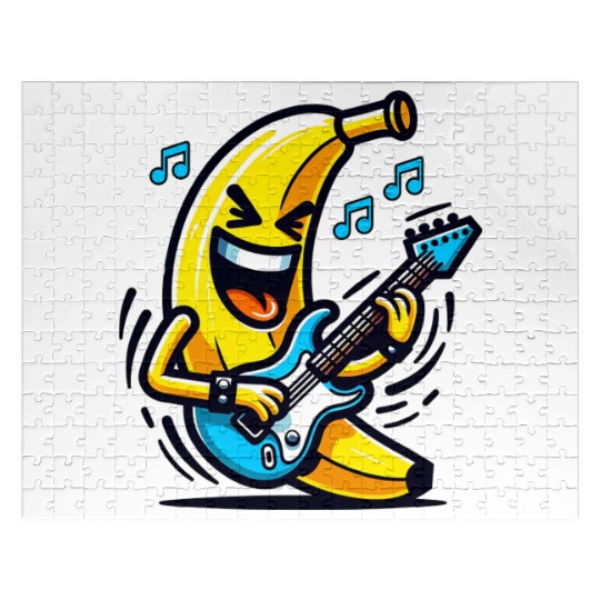 Rockin' Banana with Electric Guitar – Fun Cartoon Jigsaw Puzzles