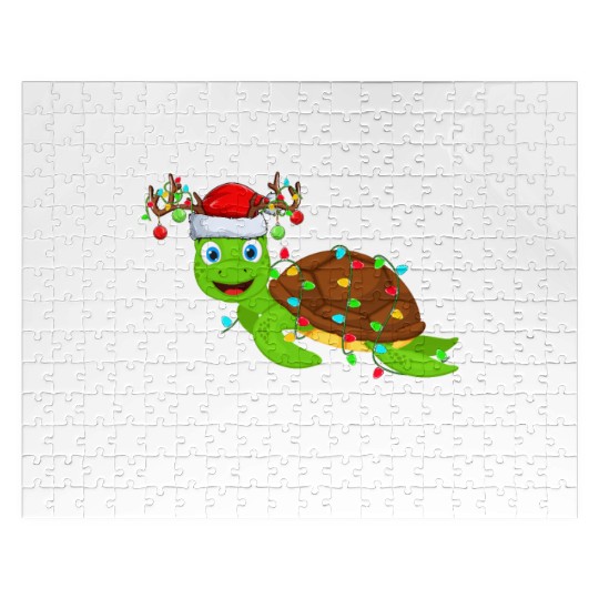 Sea Turtle Christmas Lights Jigsaw Puzzles