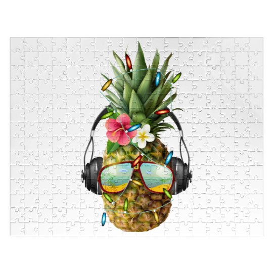 Pineapple Christmas Lights Jigsaw Puzzles