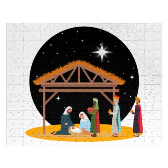 Christmas Holiday Manger Nativity Scene Jigsaw Puzzles