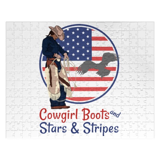 Cowgirl Boots and Stars & Stripes Jigsaw Puzzles