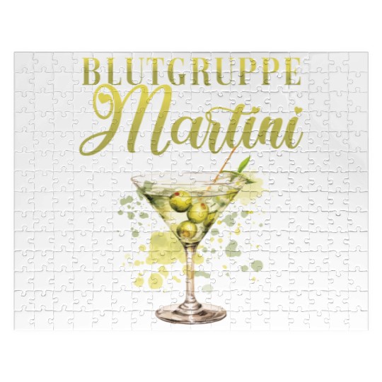 Blutgruppe Martini Cocktail Bartender Jigsaw Puzzles