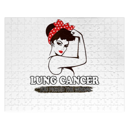 Lung Cancer You Picked The Wrong Bitch Funny Gifts Jigsaw Puzzles