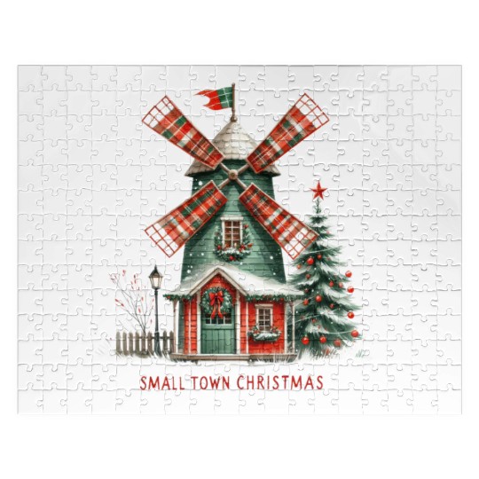 Small Town Christmas Windmill Jigsaw Puzzles