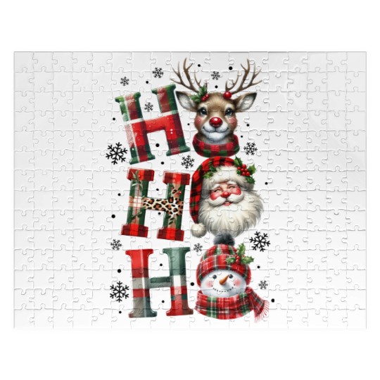 Ho Ho Ho Reindeer Santa Snowman Jigsaw Puzzles
