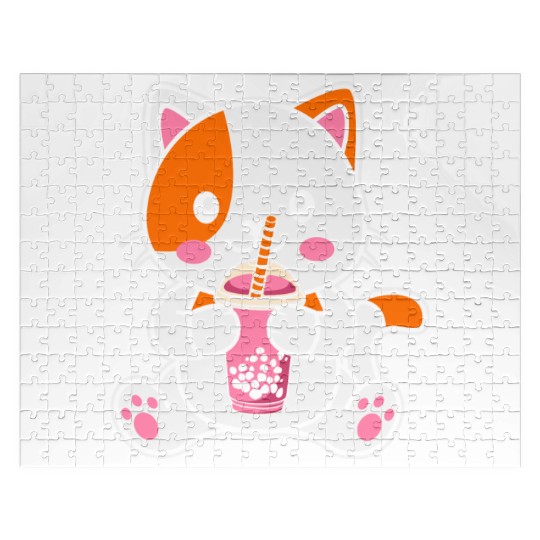 strawberry cat Jigsaw Puzzles