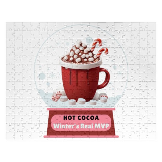 Hot Cocoa, Winter's Real MVP – Cozy Snow Globe Jigsaw Puzzles
