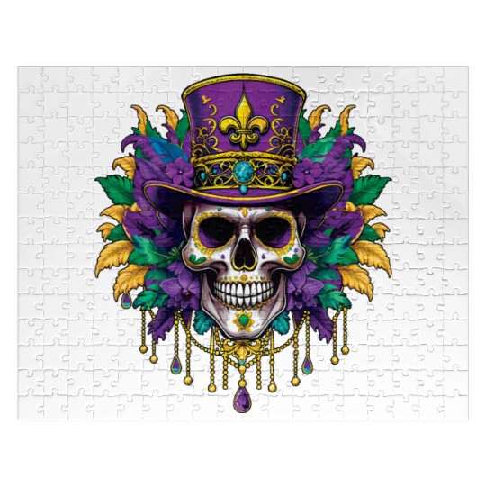 Sugarskull Muertos Festival Parade Mardi Gras Jigsaw Puzzles