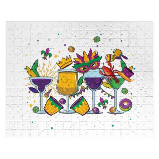 Mardi Gras Drinks Festival Parade Mardi Gras Jigsaw Puzzles