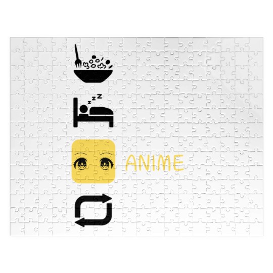 Eat Sleep Anime Repeat Japanese Culture Jigsaw Puzzles