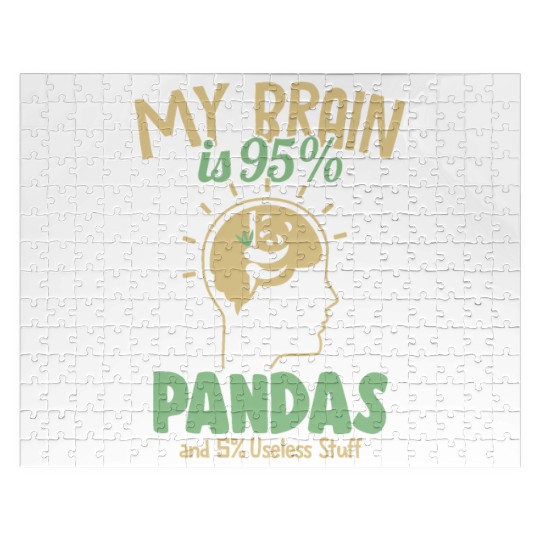 My Brain is 95% Pandas Panda Bear Friend Giant Jigsaw Puzzles