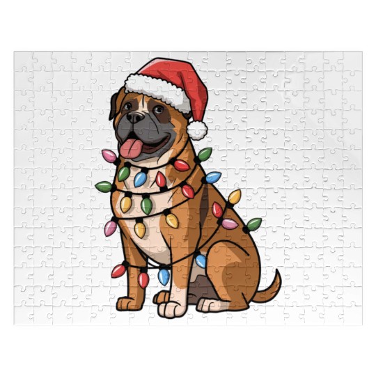 Cane Corso Christmas Lights Xmas Dogs Gifts Jigsaw Puzzles