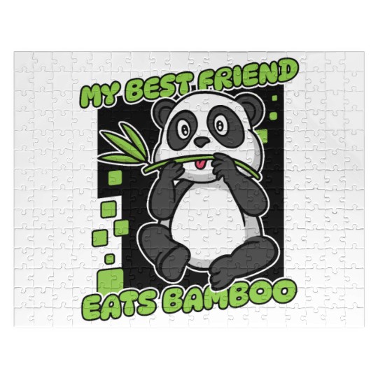 My Best Friend Eats Bamboo Panda Bear Friend Jigsaw Puzzles