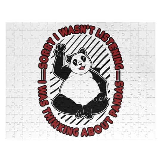 Was Thinking About Pandas Panda Bear Friend Giant Jigsaw Puzzles