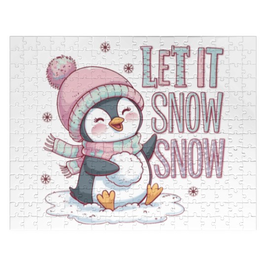 Let It Snow Snow, Christmas Snowman Jigsaw Puzzles