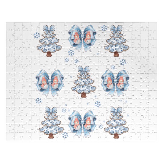 Christmas Coquette Bow, Merry Christmas Jigsaw Puzzles