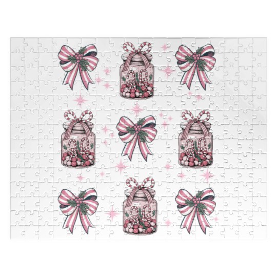 Christmas Coquette Bow, Merry Christmas Jigsaw Puzzles