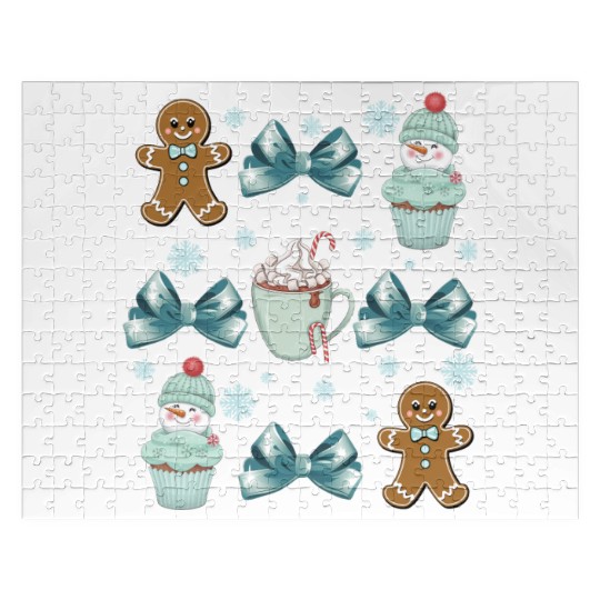 Merry Christmas, Christmas Coquette Bow Jigsaw Puzzles