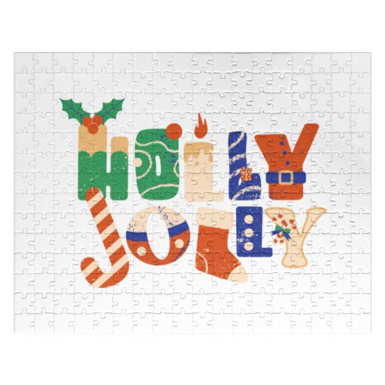 Playful Textured Holly Jolly Jigsaw Puzzles