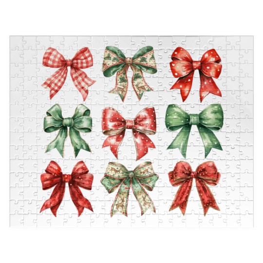 Christmas Coquette Bow, Cute Christmas Jigsaw Puzzles