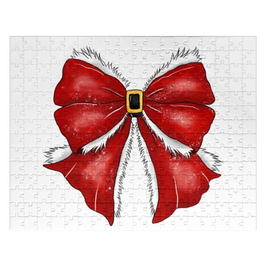 Christmas Coquette Bow, Cute Christmas Jigsaw Puzzles