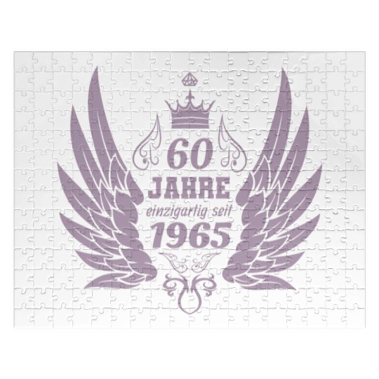 60 years unique since 1965 angel wings Jigsaw Puzzles
