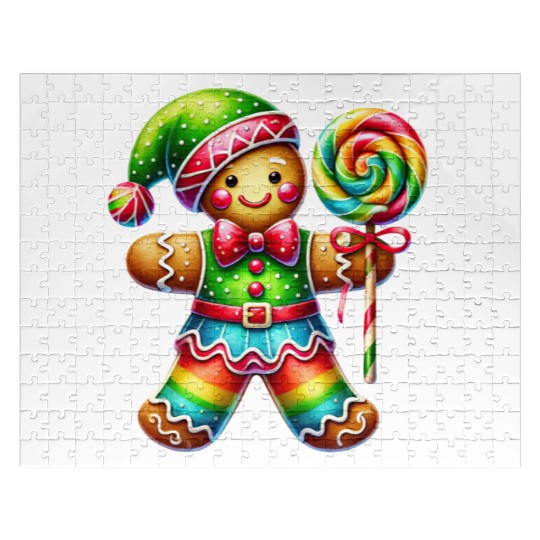 Gingerbread Christmas, Merry Christmas, Candy Jigsaw Puzzles