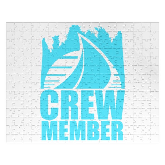 Crew Member Sailing Sun Sunset Logo Crew Member Jigsaw Puzzles